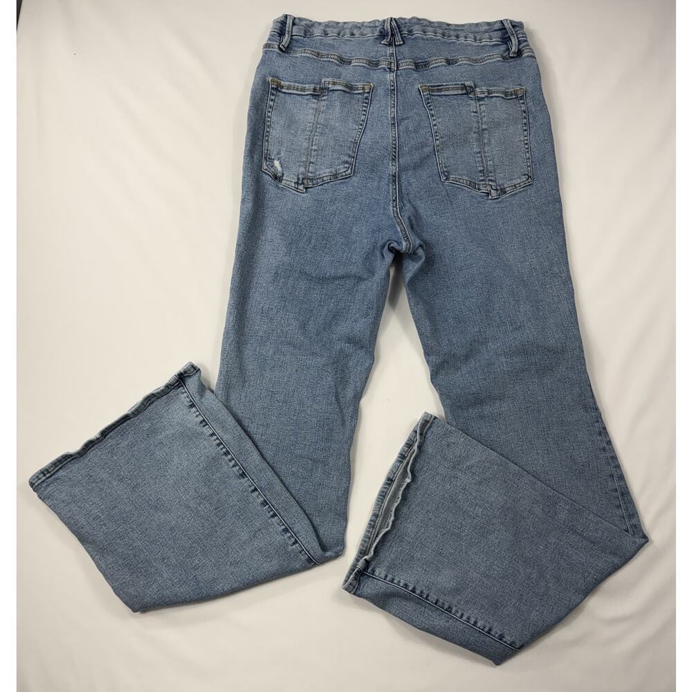 Good American HIgh-Rise Flare Hem Jeans good classic bootcut light wash Sz 16 - Picture 7 of 10